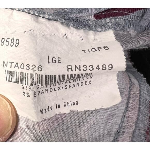 Ubane Scrubs Top Womens Large-Modern Abstract - Black/Maroon/Gray SS Stretch - Picture 5 of 5